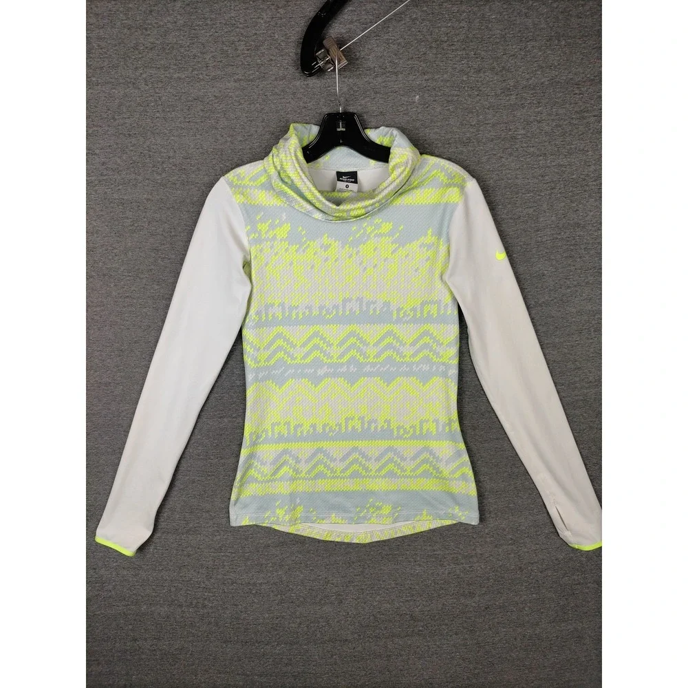 Nike Pro Pullover Womens Small Dri-Fit Funnel Neck Long Sleeve Athletic Top‎